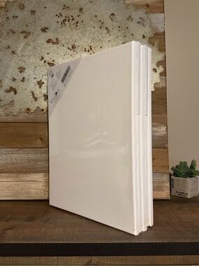 White Blank Stretched Canvas Panels - Pack of 5